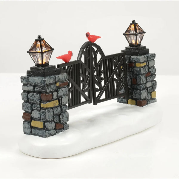 Cardinal Lit Christmas Gate