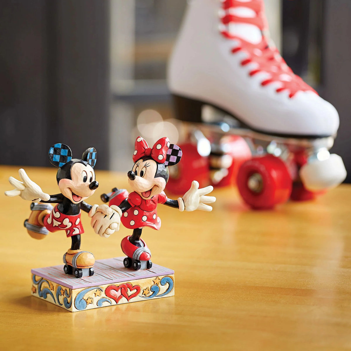 Mickey Minnie Roller Skating Disney Figurine