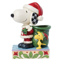 Jim Shore Peanuts Snoopy Santa and Elf Woodstock