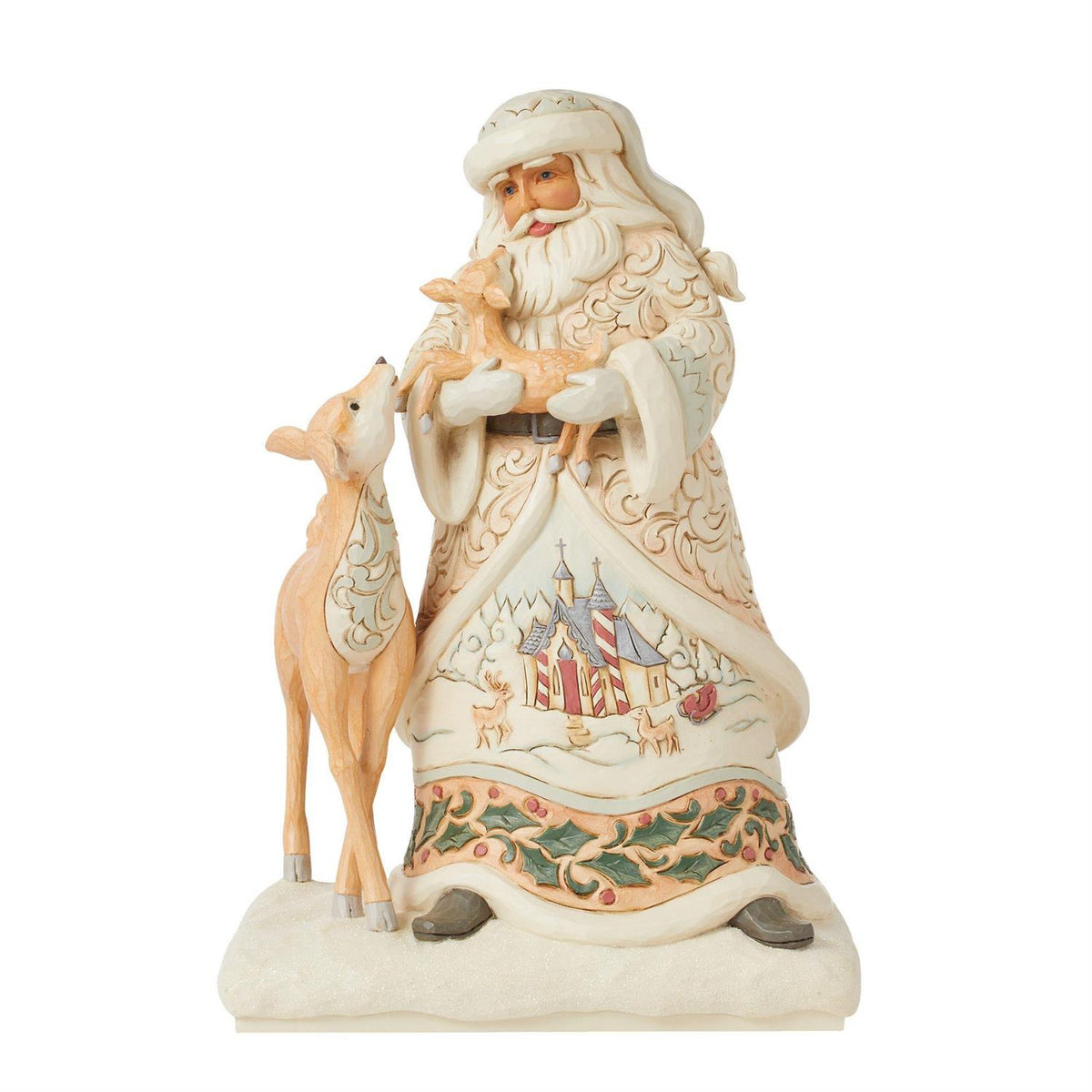 Jim Shore Heartwood Creek Woodland Santa Holding Fawn