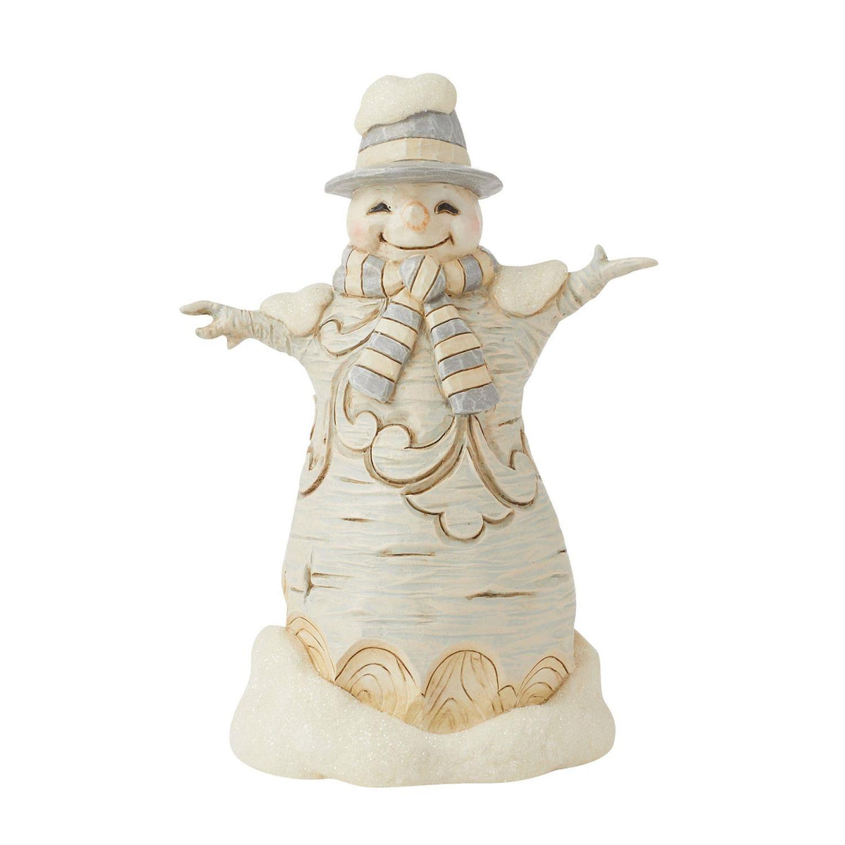 Jim Shore Heartwood Creek Woodland Carved Snowman with Hat