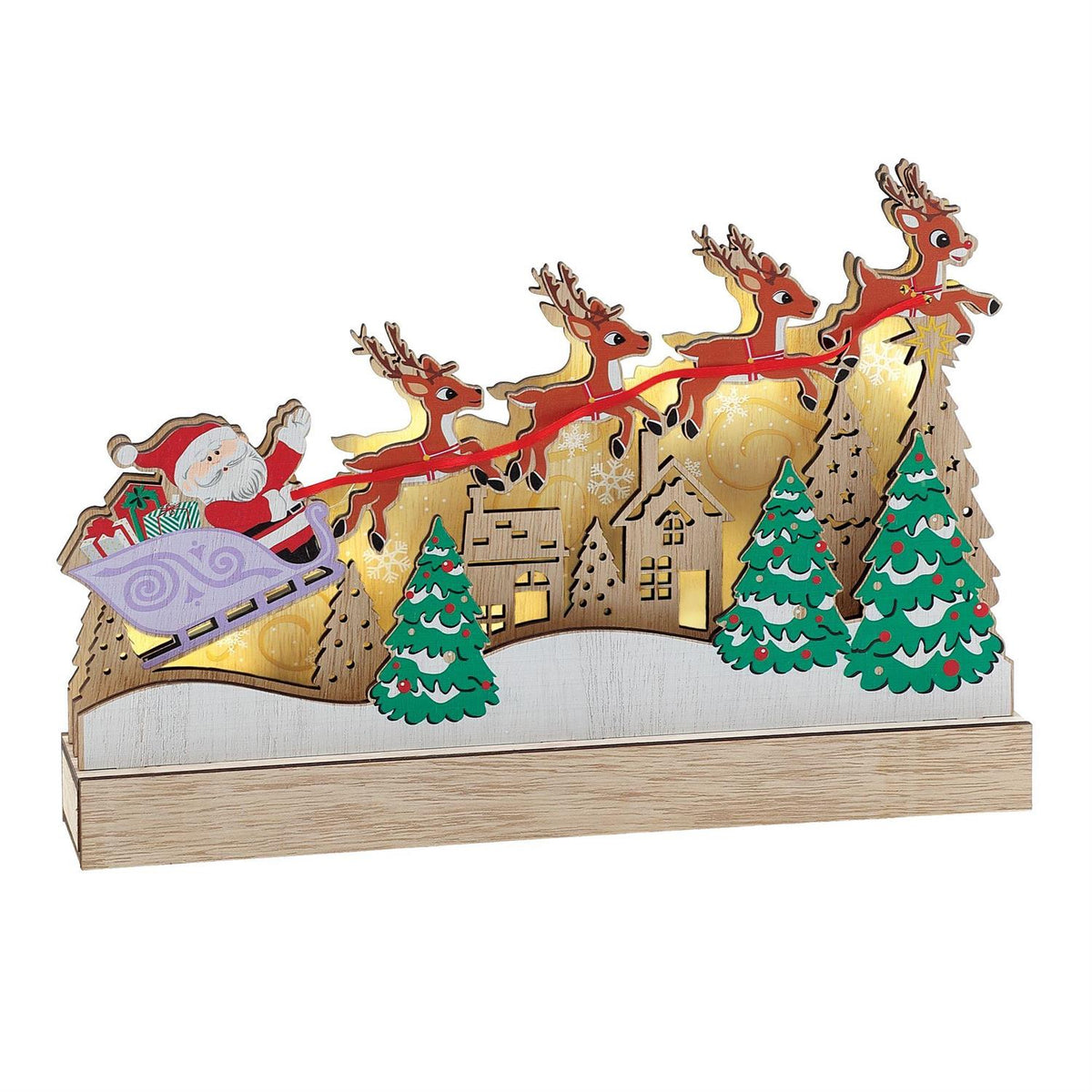 Flourish Lit Rudolph Sleigh Decor