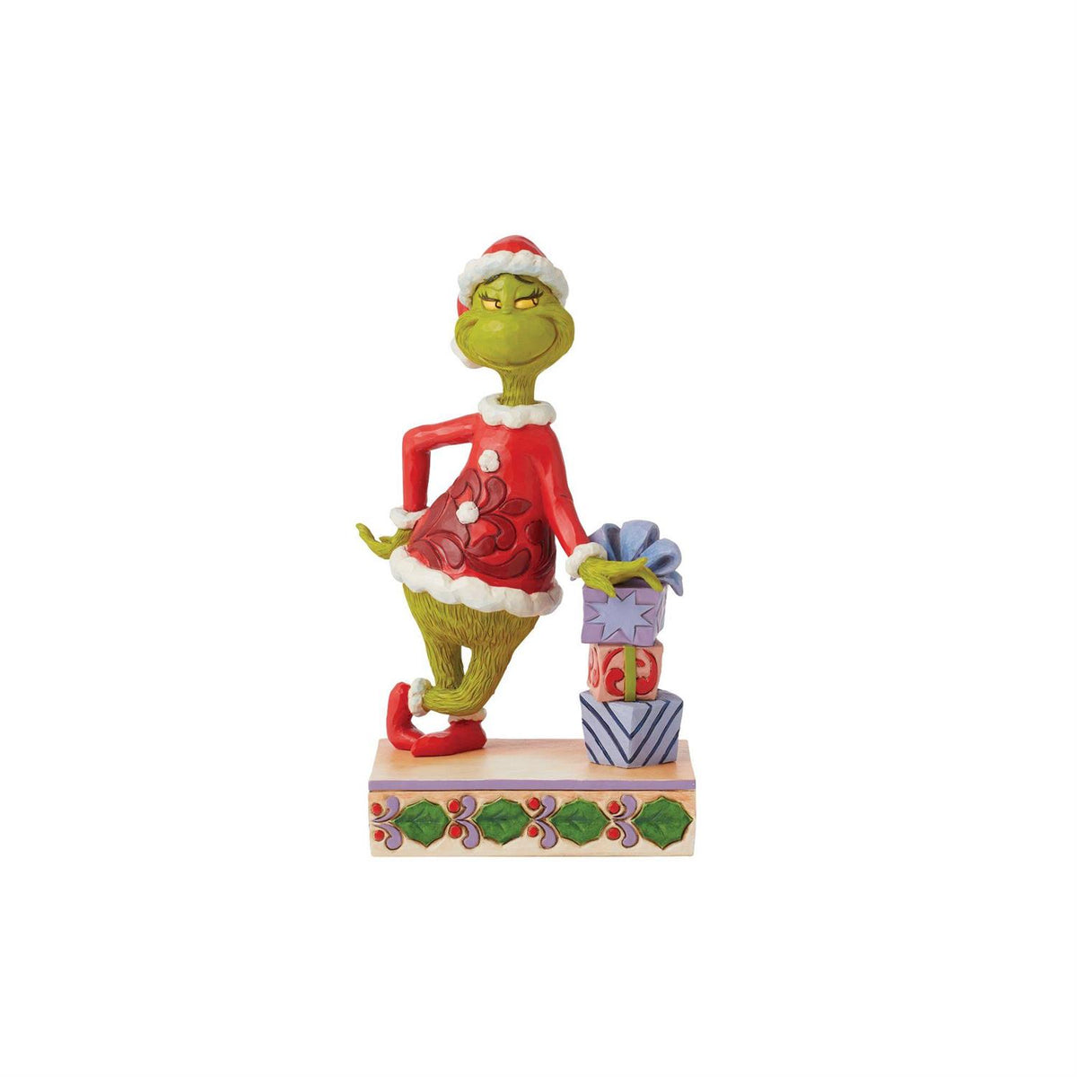 Jim Shore Dr. Seuss Grinch Leaning on Gifts