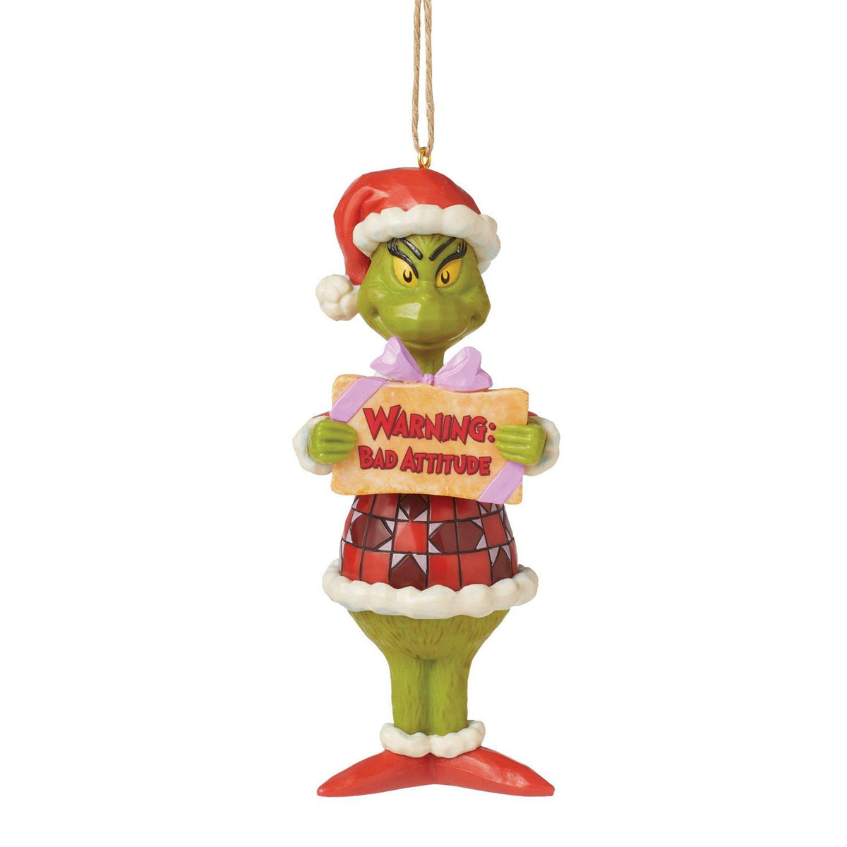 Jim Shore Dr. Seuss Grinch Warning: Bad Attitude Ornament