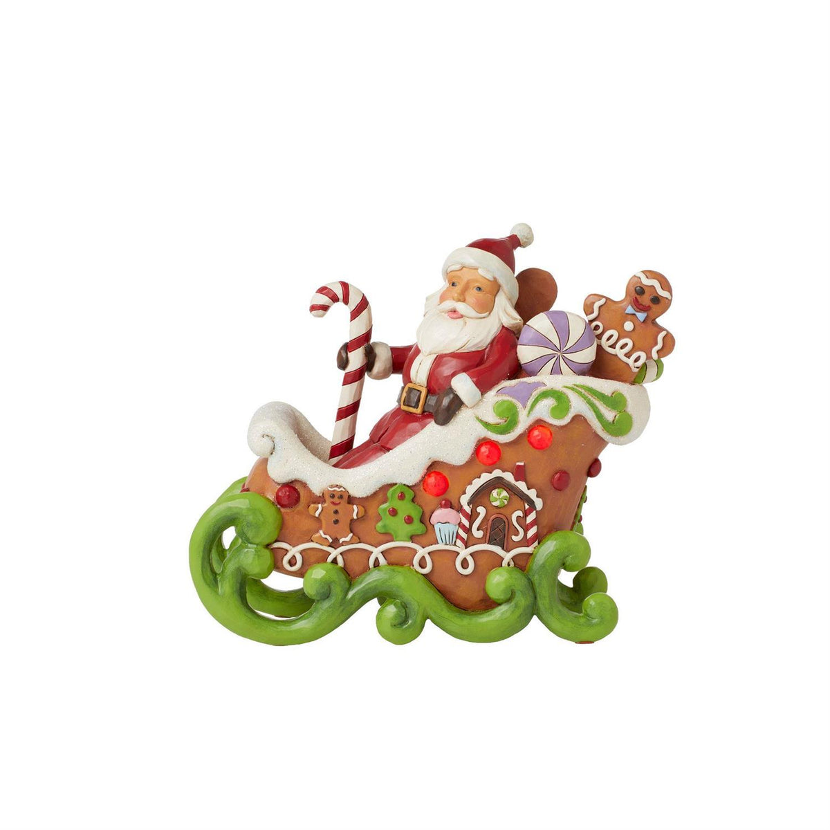 Jim Shore Heartwood Creek Gingerbread Santa LED Figurine