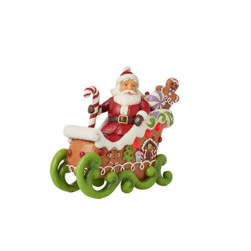 Jim Shore Heartwood Creek Gingerbread Santa LED Figurine