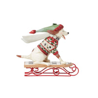 Jim Shore Heartwood Creek Highland Glen Dog on Sled