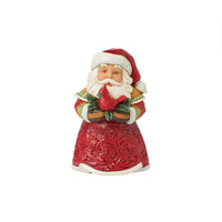 Mini Santa with Cardinal Figurine, Jim Shore