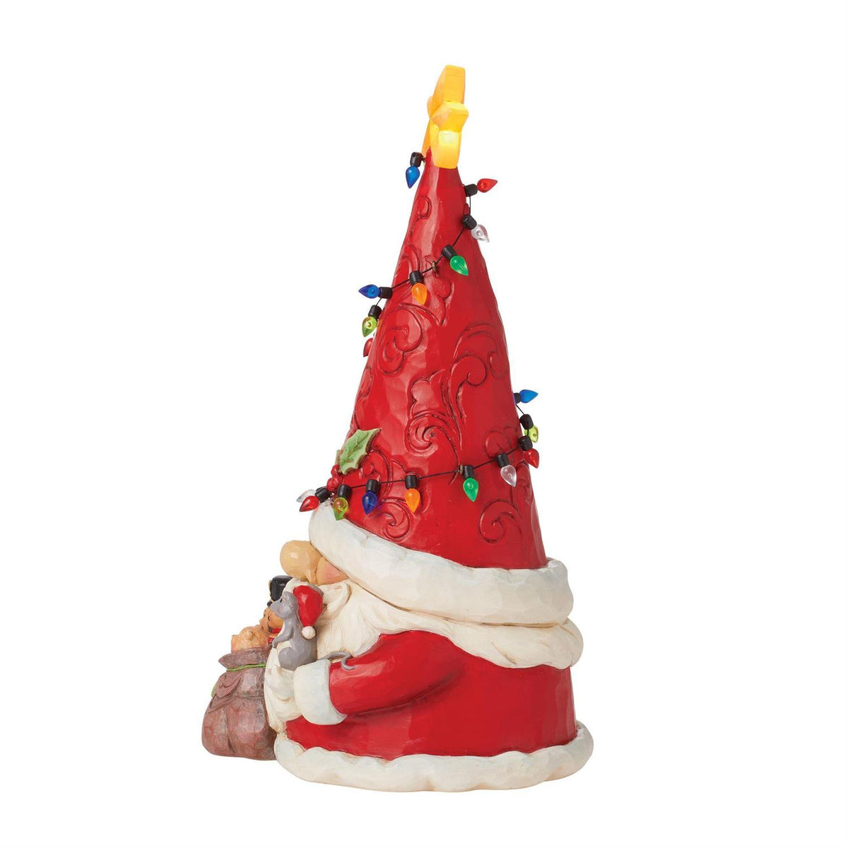 Jim Shore Heartwood Creek Santa Gnome Wrapped in LED Lights