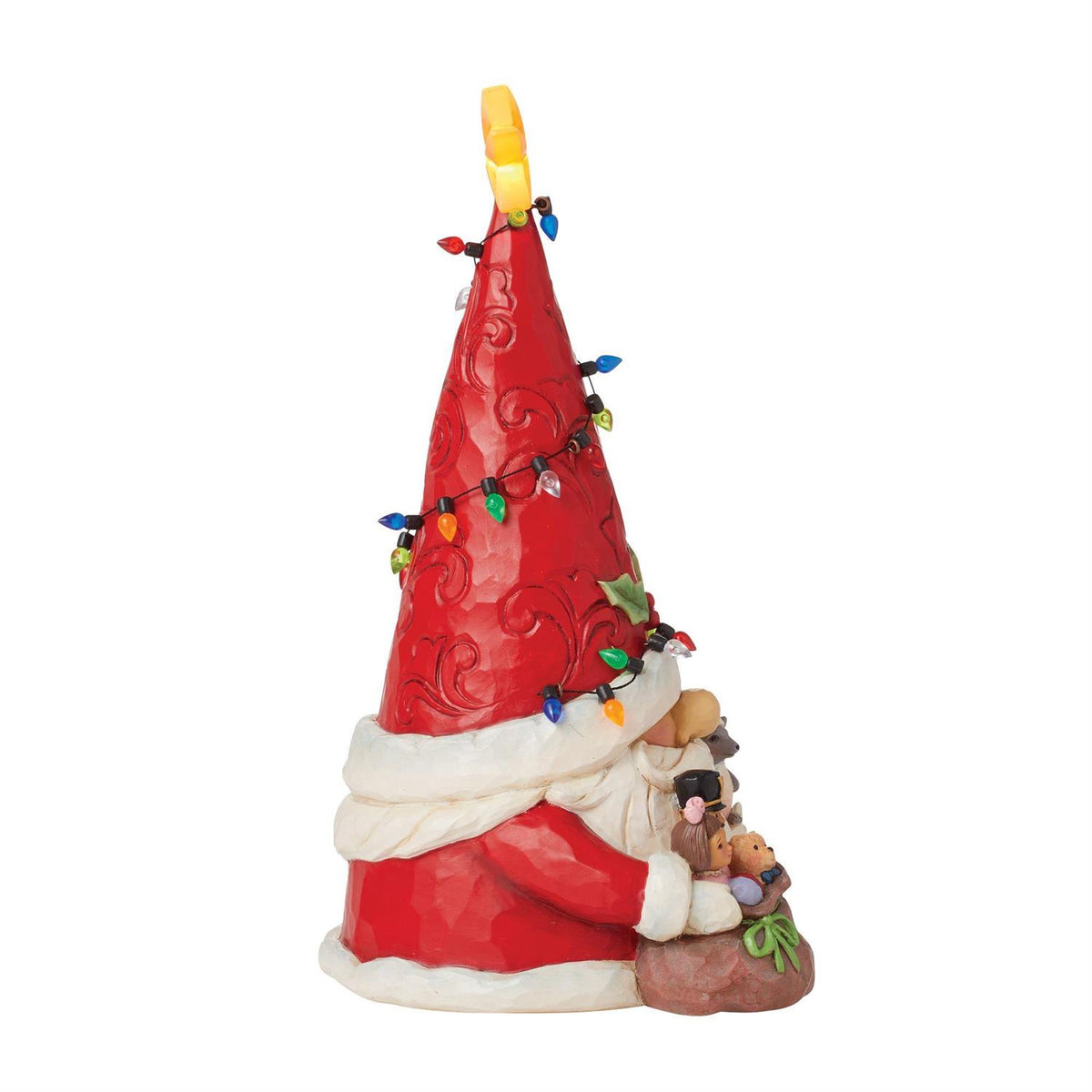 Jim Shore Heartwood Creek Santa Gnome Wrapped in LED Lights