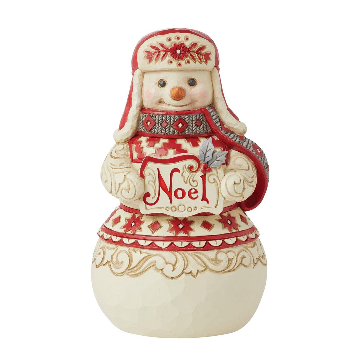 Jim Shore Heartwood Creek Nordic Noel Snowman with Noel Sign