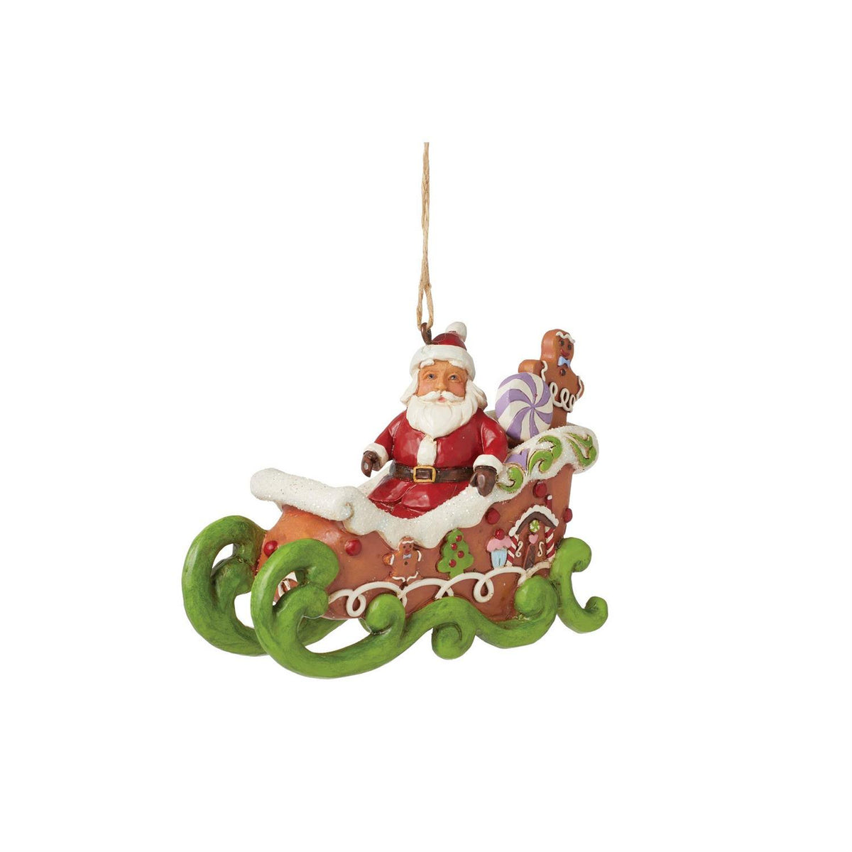 Jim Shore Heartwood Creek Gingerbread Christmas Sleigh Ornament