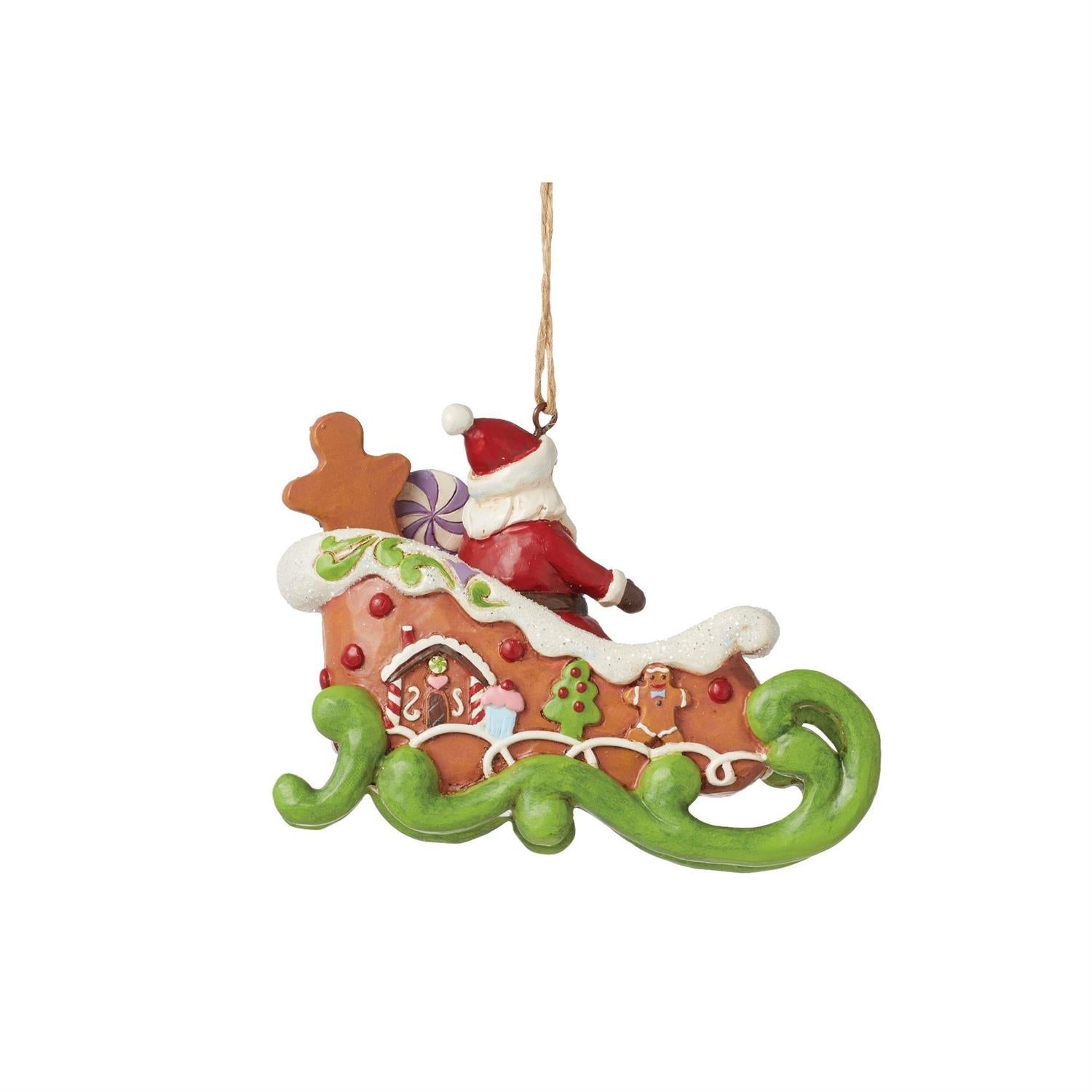 Gingerbread Christmas Sleigh Ornament