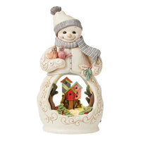 Snowman with Open Scene LED Figurine