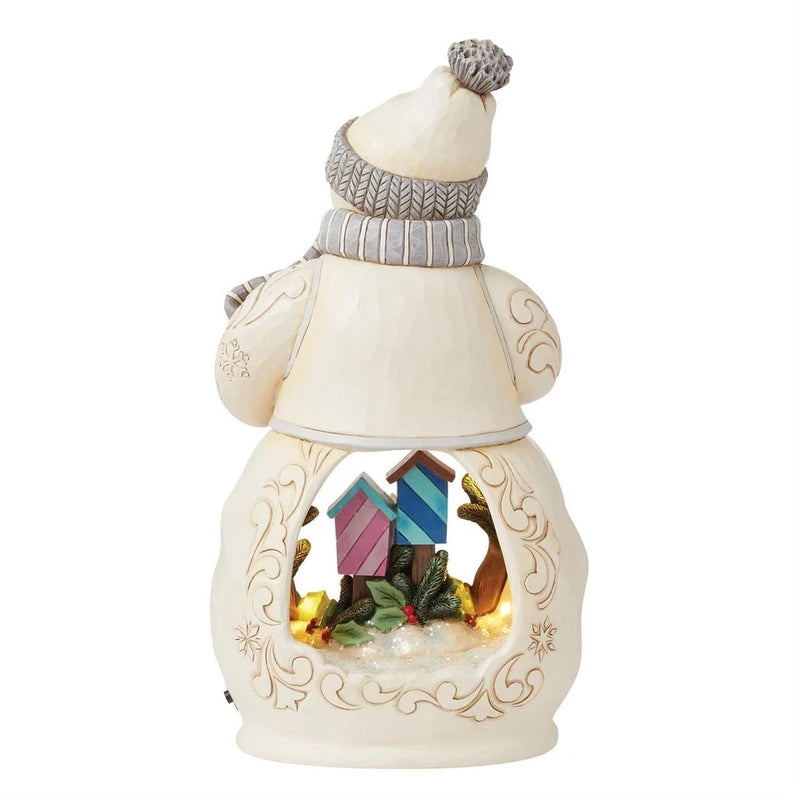 Snowman with Open Scene LED Figurine