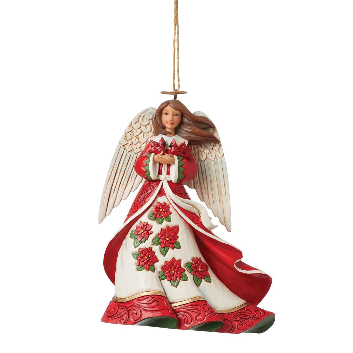 Jim Shore Heartwood Creek Christmas Angel with Cardinals Ornament