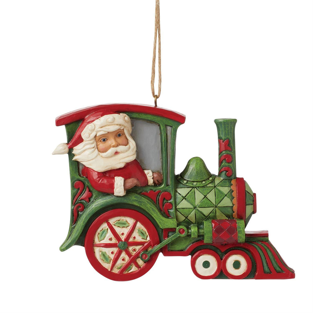 Jim Shore Heartwood Creek Santa in Train Ornament