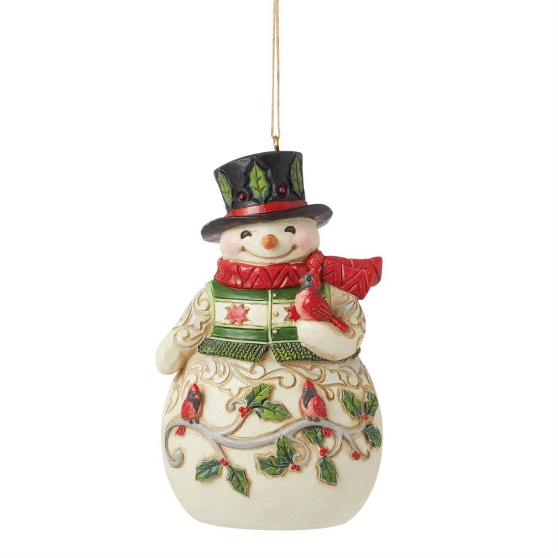 Jim Shore Heartwood Creek Snowman with Cardinal and Basket