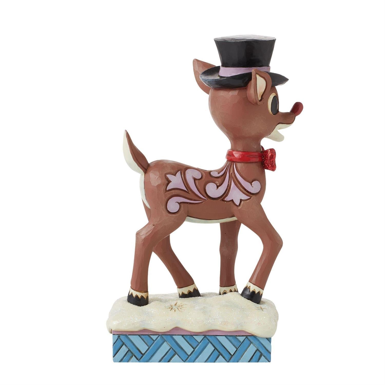 Rudolph In Top Hat & Bowtie Figurine