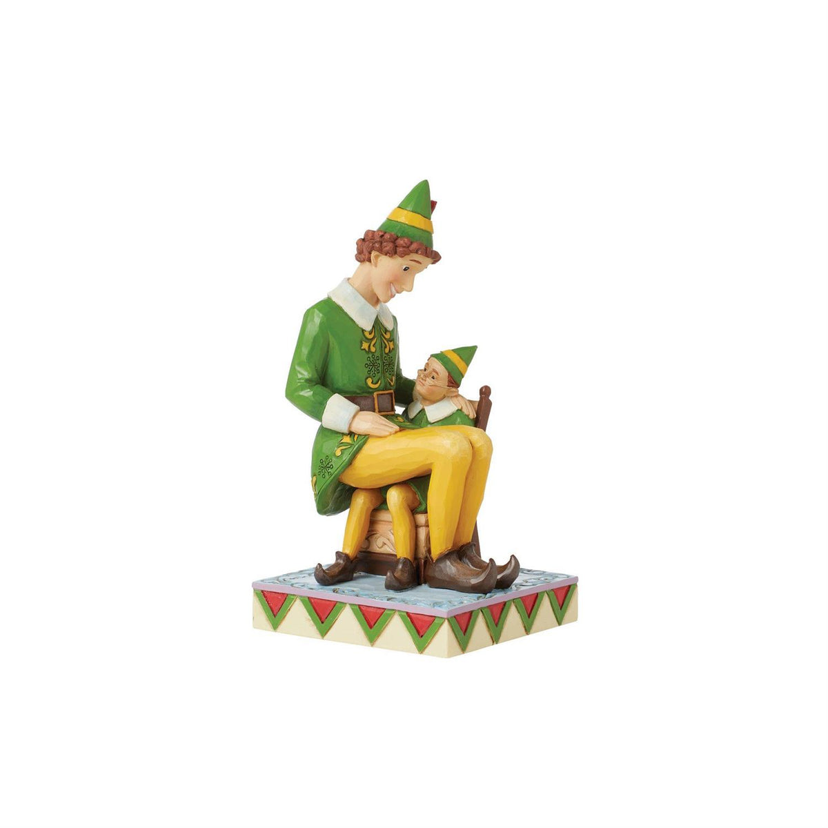 Jim Shore Heartwood Creek Buddy the Elf Sitting on Papa Elf