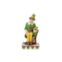 Jim Shore Heartwood Creek Buddy the Elf Sitting on Papa Elf