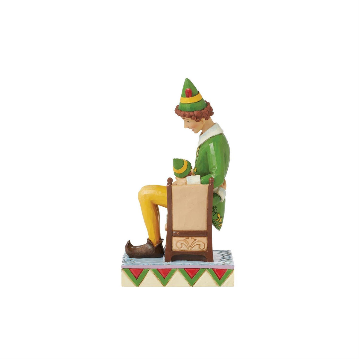 Jim Shore Heartwood Creek Buddy the Elf Sitting on Papa Elf