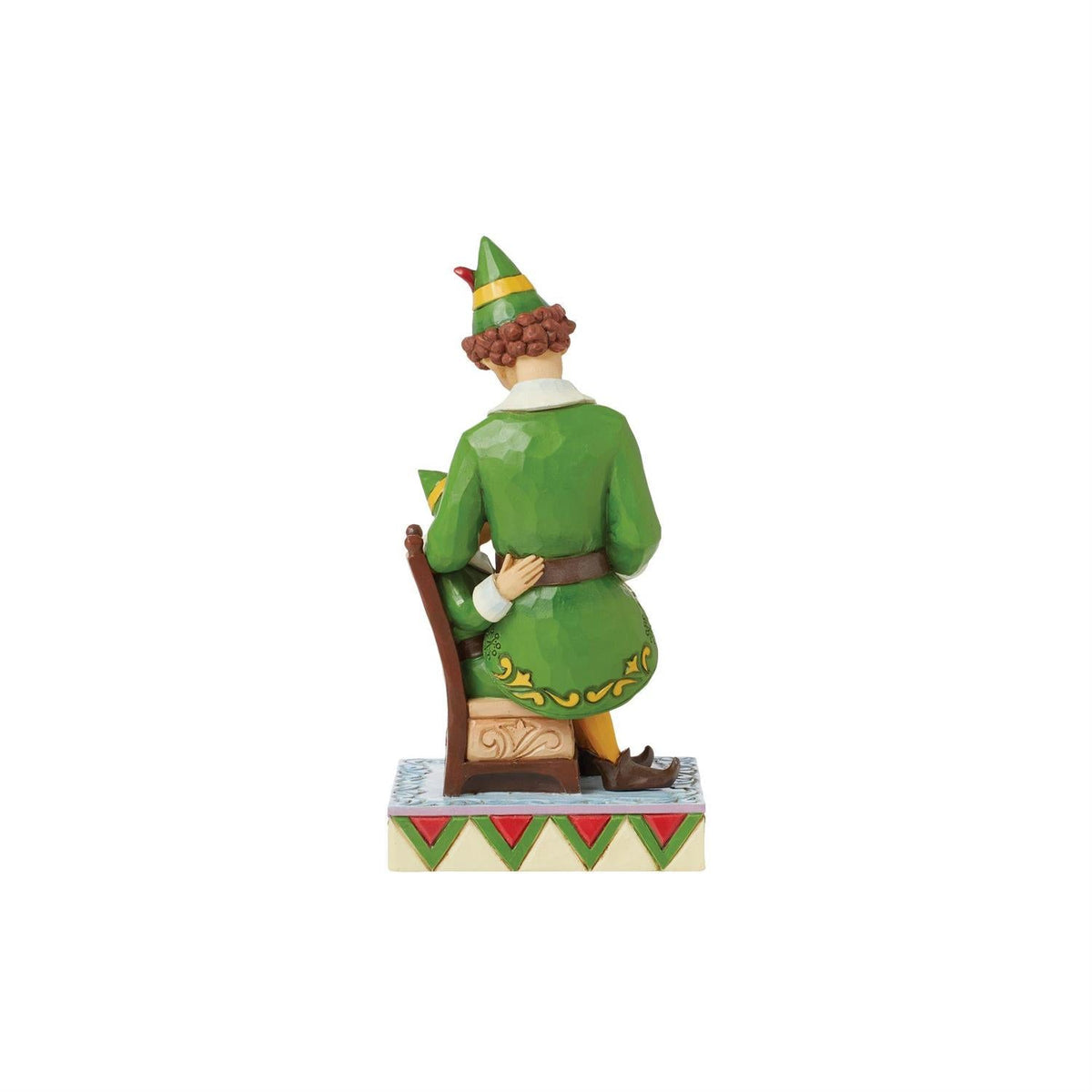 Jim Shore Heartwood Creek Buddy the Elf Sitting on Papa Elf