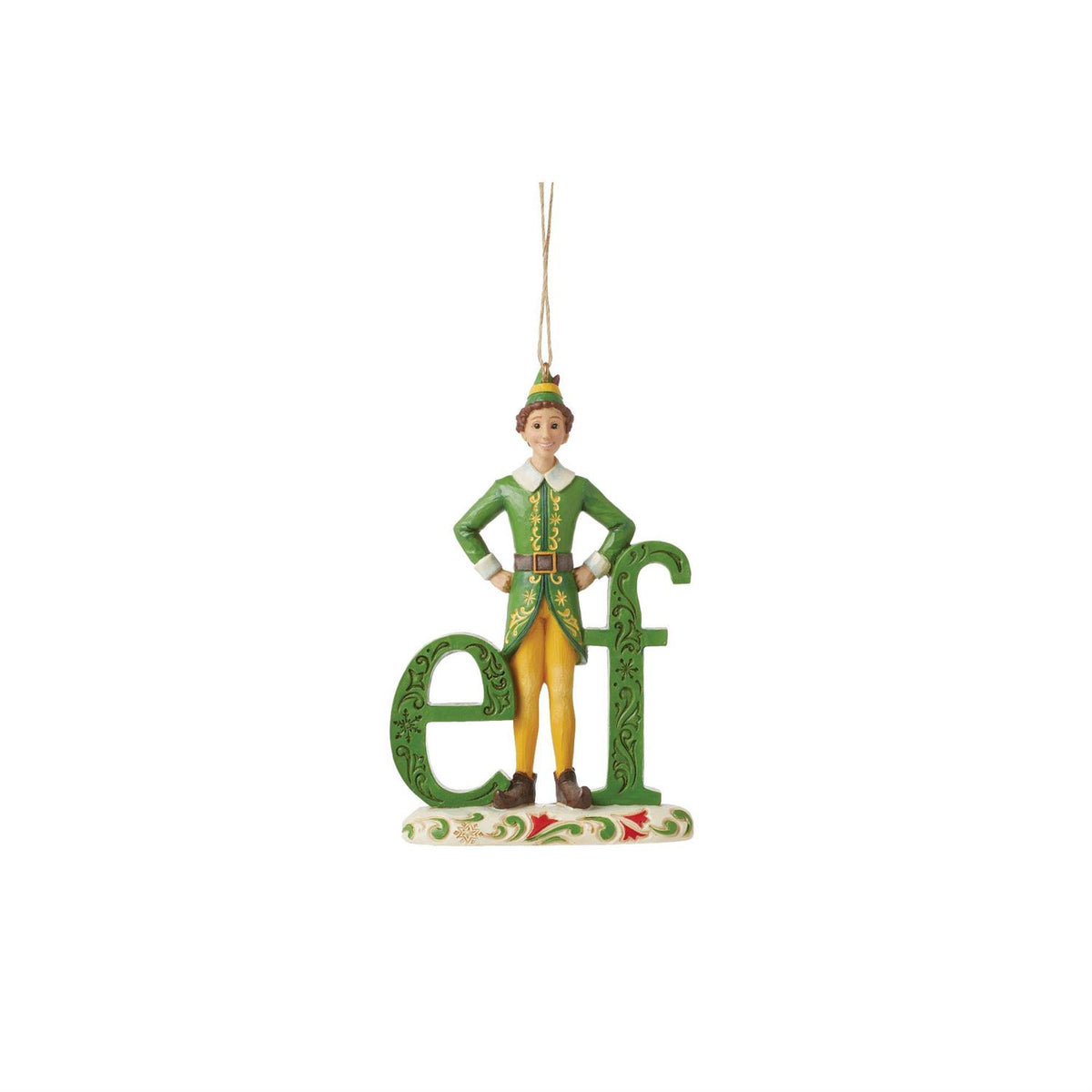 Jim Shore Heartwood Creek Buddy Elf Word Ornament