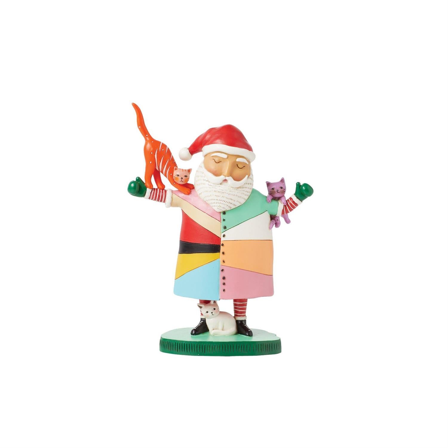Izzy and Oliver Crazy Cat Santa Figurine – Modern Display