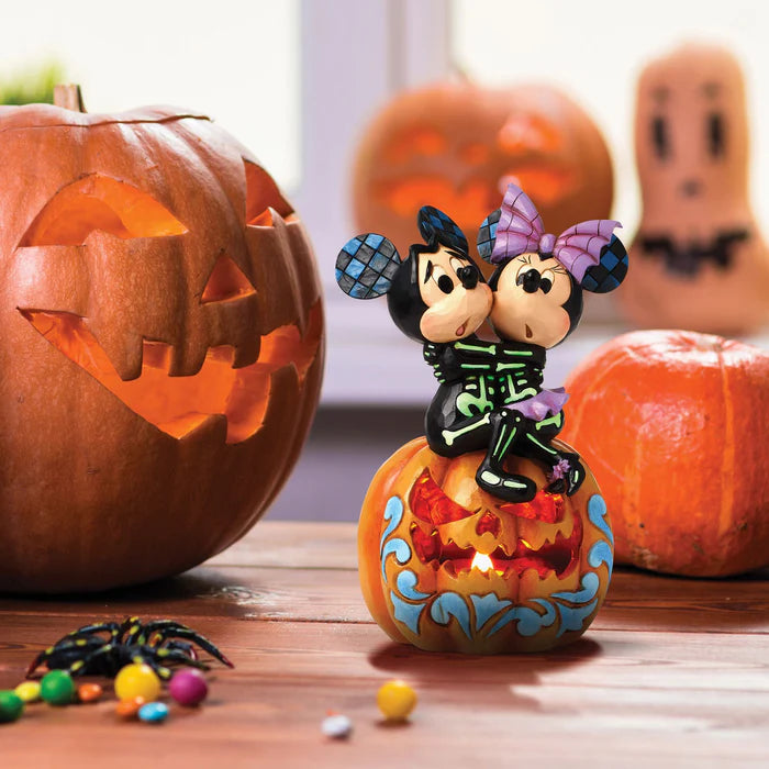 Halloween Mickey & Minnie Scared Skeletons - Disney Traditions