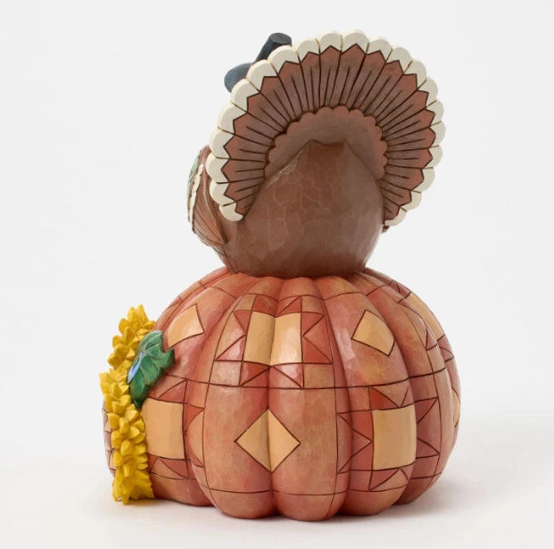 Turkey Pumpkin Sunflower Figurine