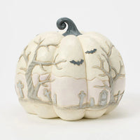 Pumpkin with Bats Flying Figurine