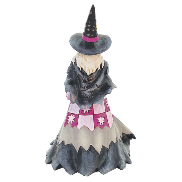 Witch Holding Pumpkins LED Figurine