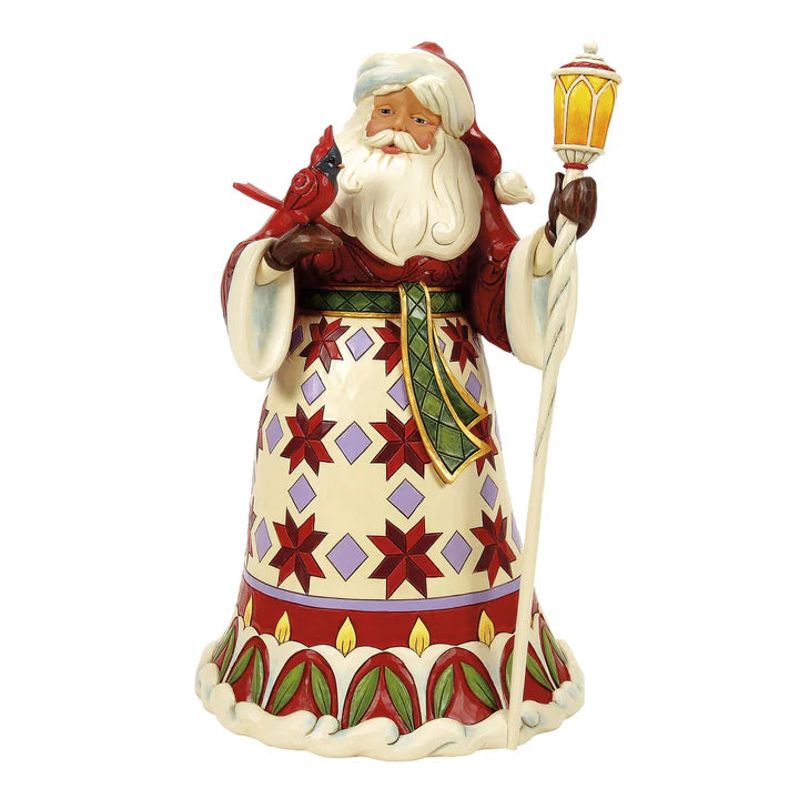 Santa Cardinal on Hand Figurine