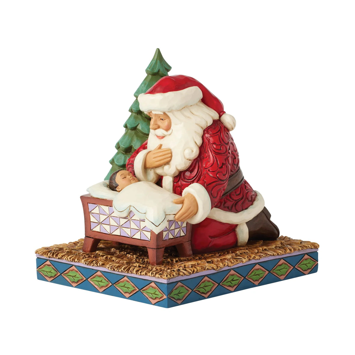 Santa Kneeling Over Jesus, Jim Shore