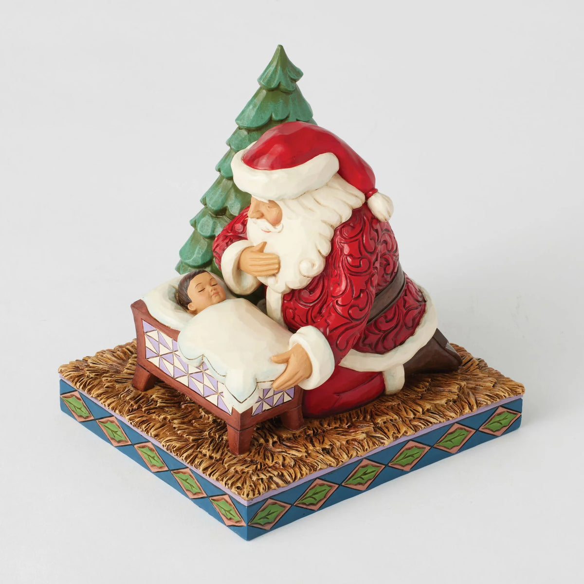 Santa Kneeling Over Jesus, Jim Shore