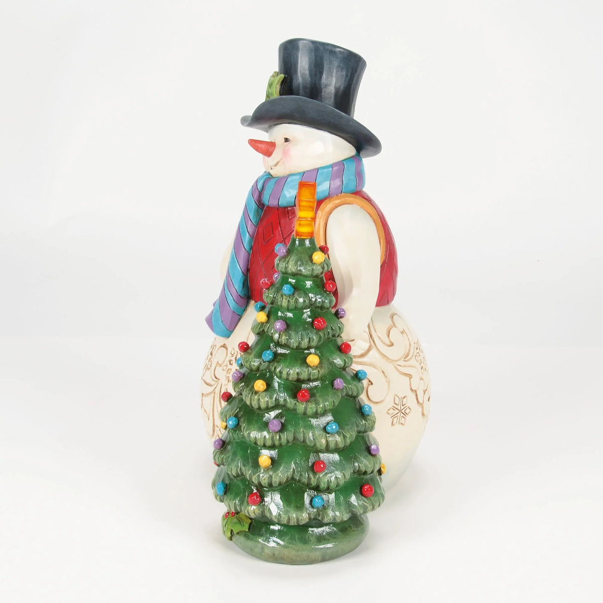 Snowman With Vintage LED Tree