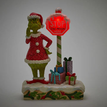 Grinch by Stop Sign LED Figurine