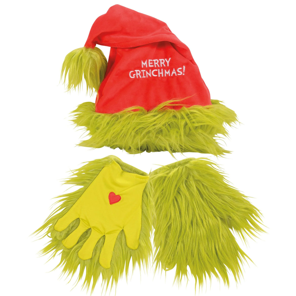 Grinch Santa Hat & Gloves - Snowpinion