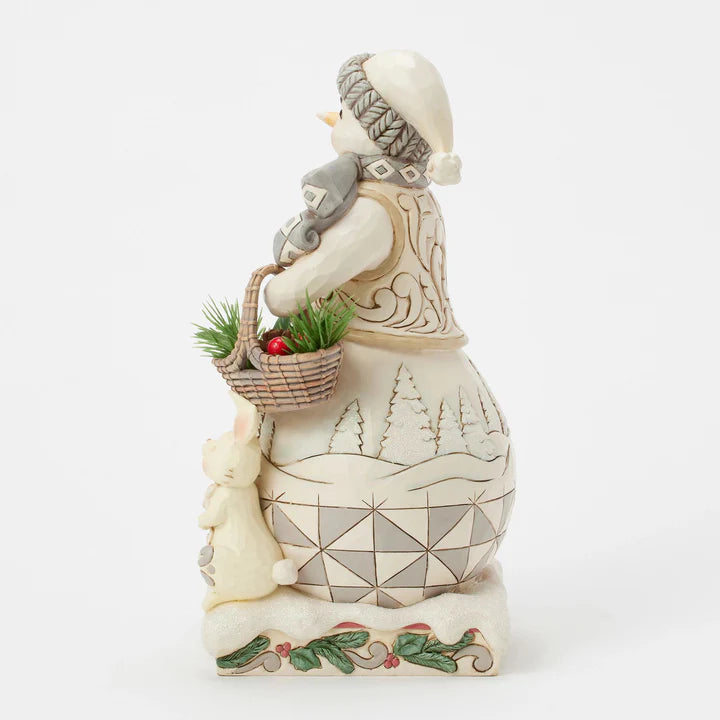Woodland Snowman With Basket