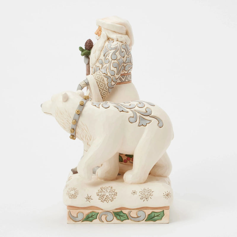 Woodland Santa with Bear Figurine