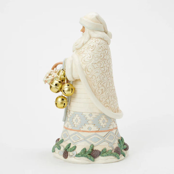 Woodland Santa Basket and Bells Figurine