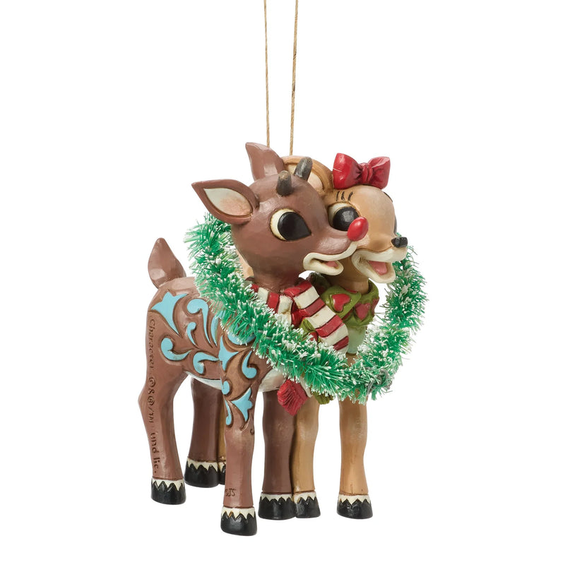 Rudolph & Clarice Heart Ornament