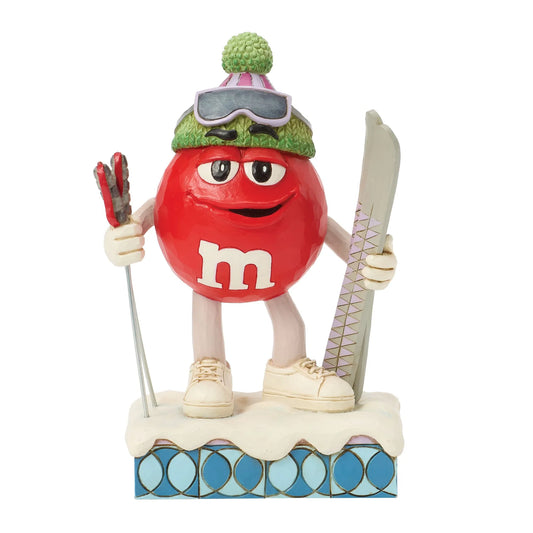 M&M'S Red Character with Skis- Jim Shore