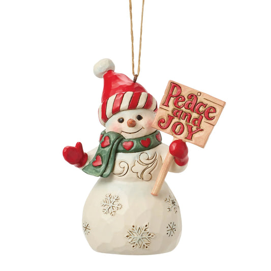 Snowman Peace & Joy Sign Ornament