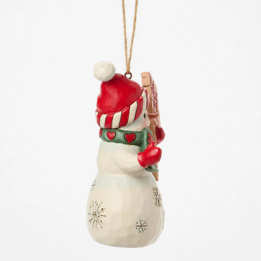 Snowman Peace & Joy Sign Ornament