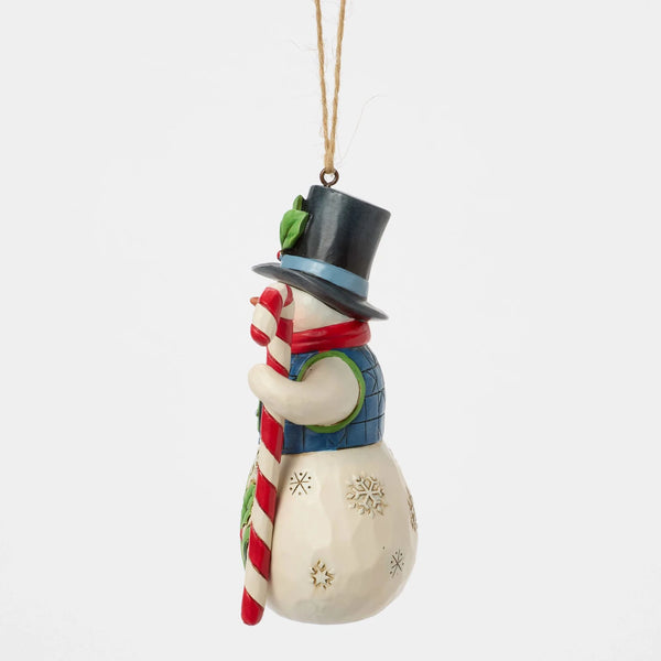 Snowman with Candy Cane Ornament