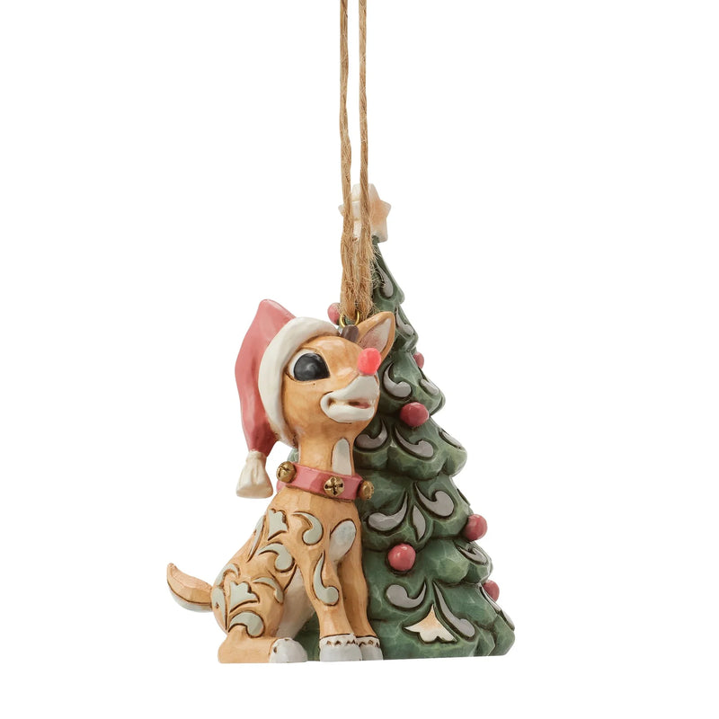 Woodland Rudolph with Tree Ornament
