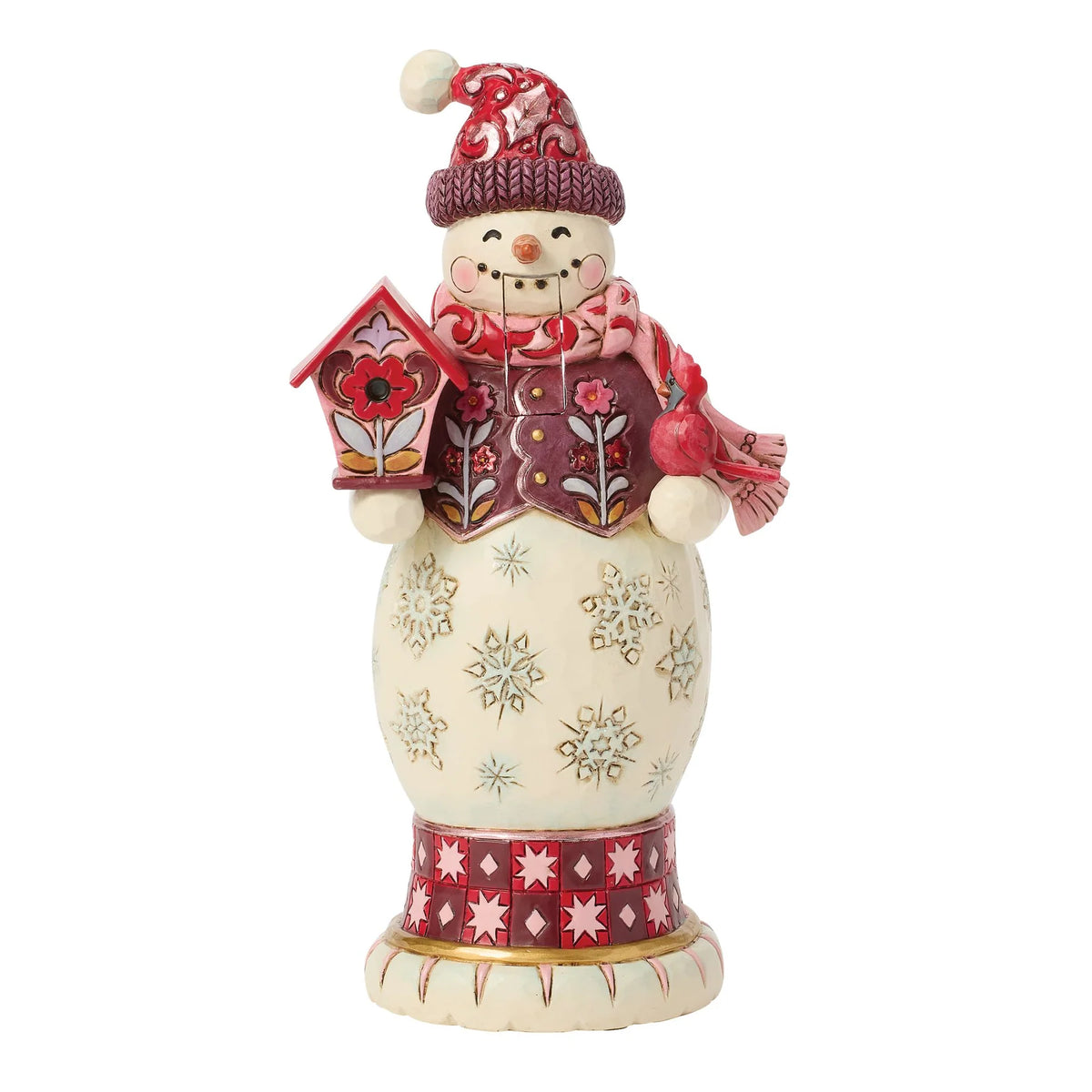 Red & Pink Snowman Nutcracker, Jim Shore