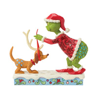 Grinch Tying Antlers Max- Jim Shore